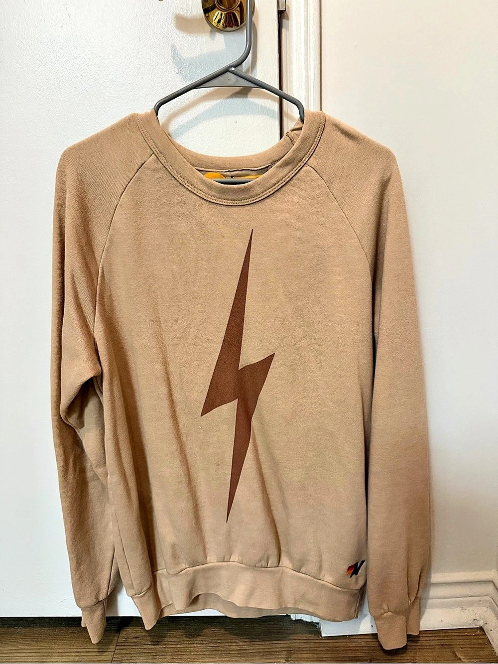 Aviator Nation Lightning Bolt Sweatshirt Small Brown